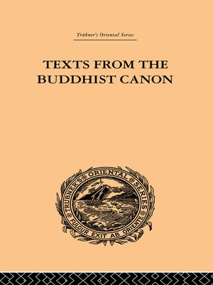 cover image of Texts from the Buddhist Canon